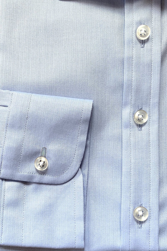 Mark Stephen Blue Fine Herringbone Shirt