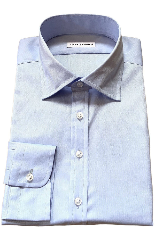 Mark Stephen Blue Fine Herringbone Shirt