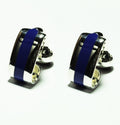 Silver Blue Wraparound Cufflinks - Mark marengo