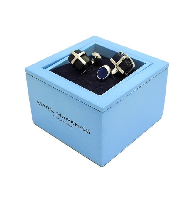 Cats Eye Dark Blue Cufflinks - Mark marengo