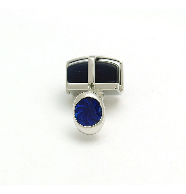 Cats Eye Dark Blue Cufflinks - Mark marengo