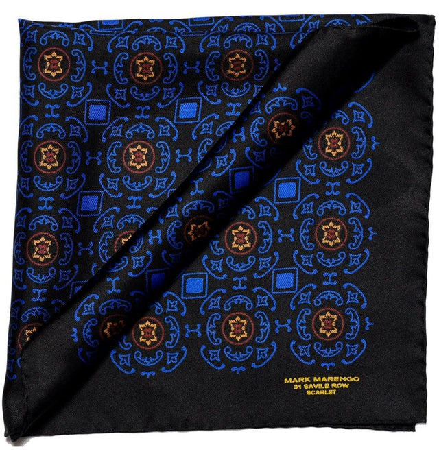 Black Pocket Square - Byzantine - Mark marengo