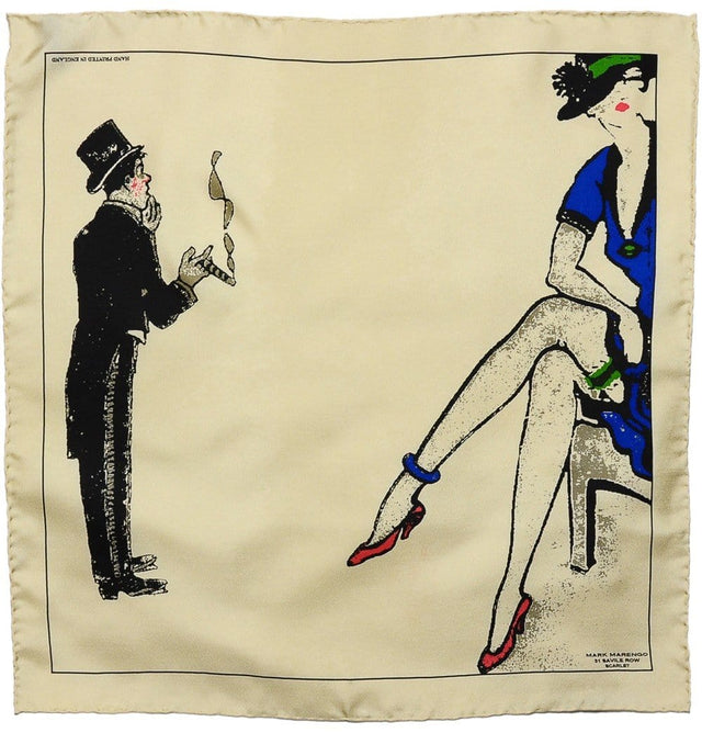 Cream Pocket Square - Flapper and Dandy - Mark marengo