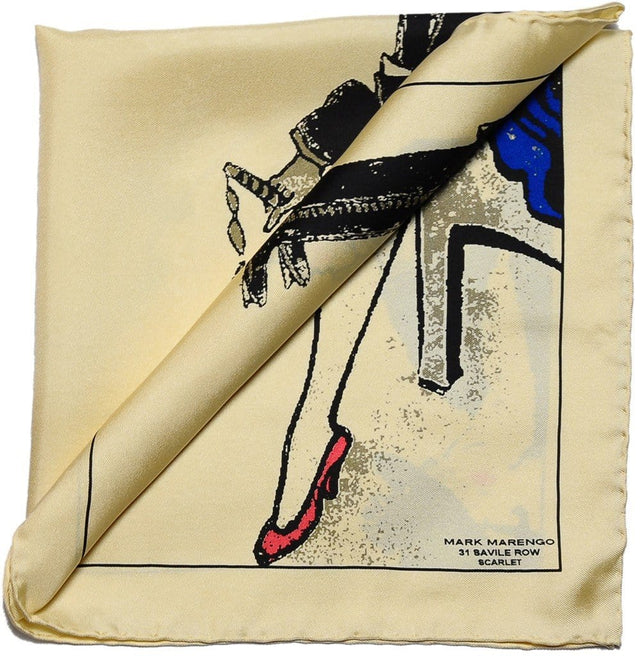 Cream Pocket Square - Flapper and Dandy - Mark marengo