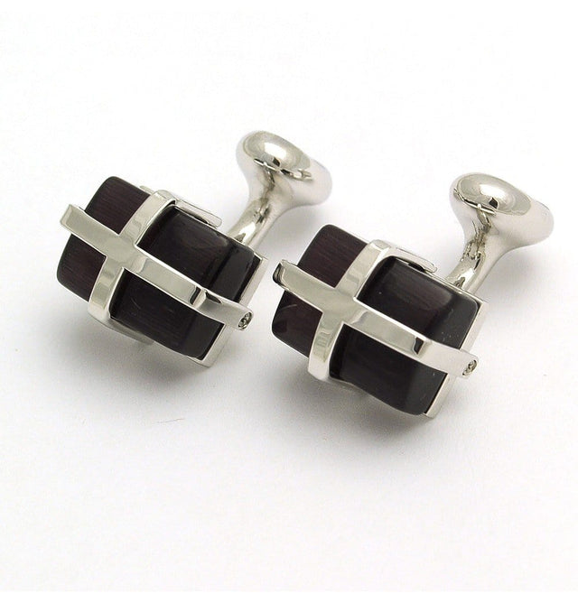 Cats Eye Purple Cufflinks - Mark marengo