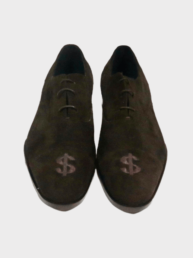 Mark Stephen Dark Brown Suede "Money" Shoes