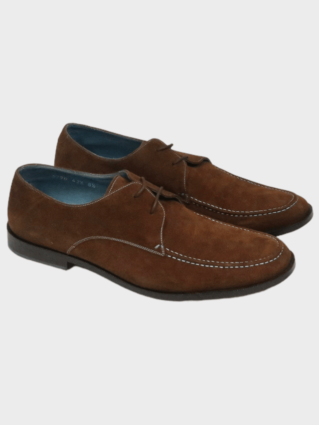 Brown Suede Shoes With Stitch Detailing