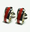 Silver Red Wraparound Cufflinks - Mark marengo